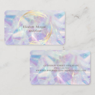 Elegant Modern Gold Circle Colorful Opal Business Card