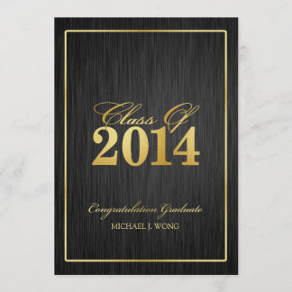 Elegant Modern Gold Class of 2014 Graduation Invitation