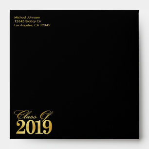 Elegant Modern Gold Class of 2019 Graduation Envelope
