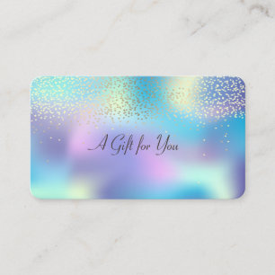 Elegant Modern Gold Confetti Shiny Holographic Discount Card
