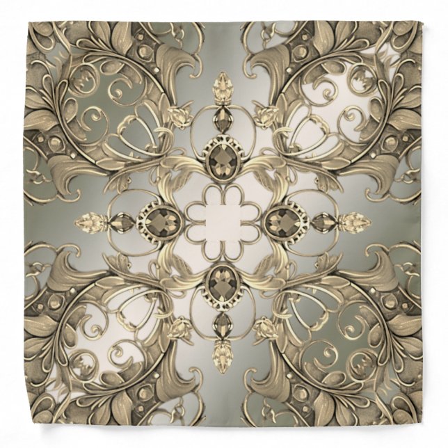 Elegant Modern Gold Decorative Bandana (Front)