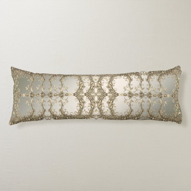 Elegant Modern Gold Decorative Body Pillow (Front)