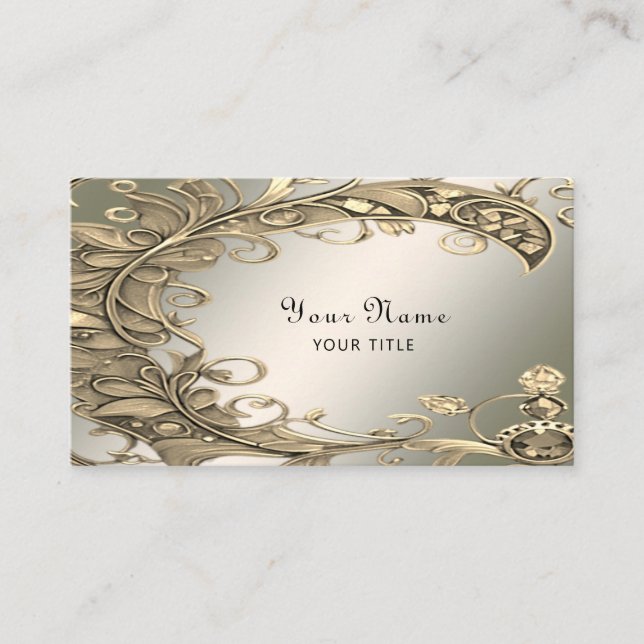 Elegant Modern Gold Decorative Business Card (Front)