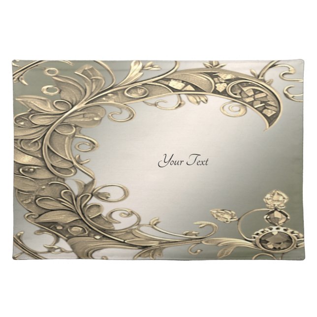 Elegant Modern Gold Decorative Cloth Placemat (Front)
