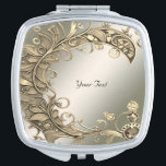 Elegant Modern Gold Decorative Compact Mirror<br><div class="desc">Elegant Modern Gold Decorative Compact Mirror</div>
