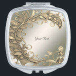 Elegant Modern Gold Decorative Compact Mirror<br><div class="desc">Elegant Modern Gold Decorative Compact Mirror</div>