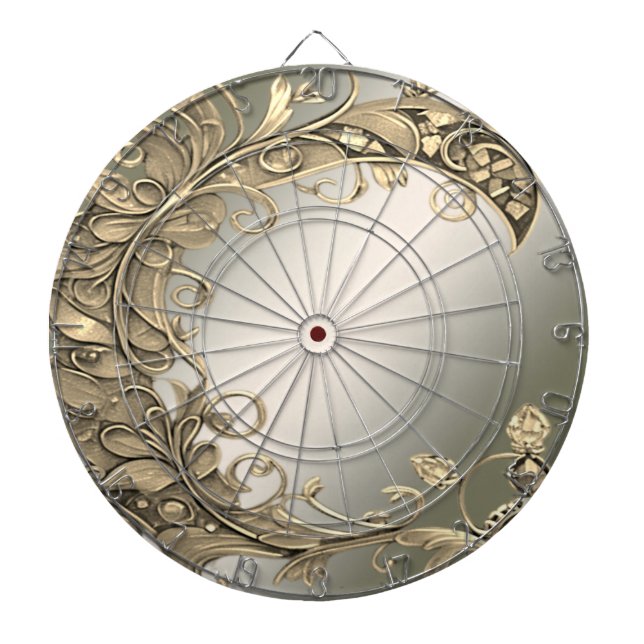 Elegant Modern Gold Decorative Dartboard (Front)