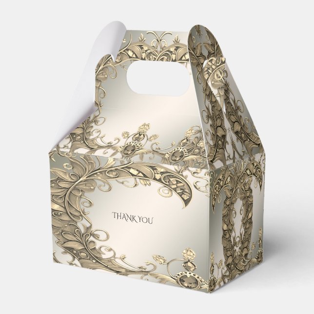 Elegant Modern Gold Decorative Favor Box (Back Side)