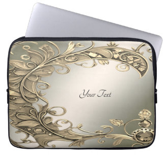 Elegant Modern Gold Decorative Laptop Sleeve