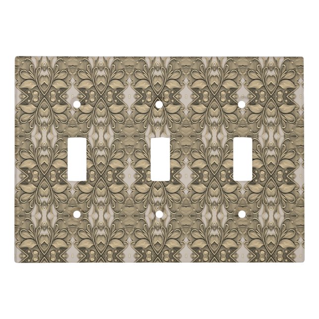 Elegant Modern Gold Decorative Light Switch Cover (Front)