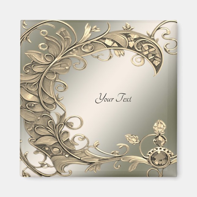 Elegant Modern Gold Decorative Magnet (Front)