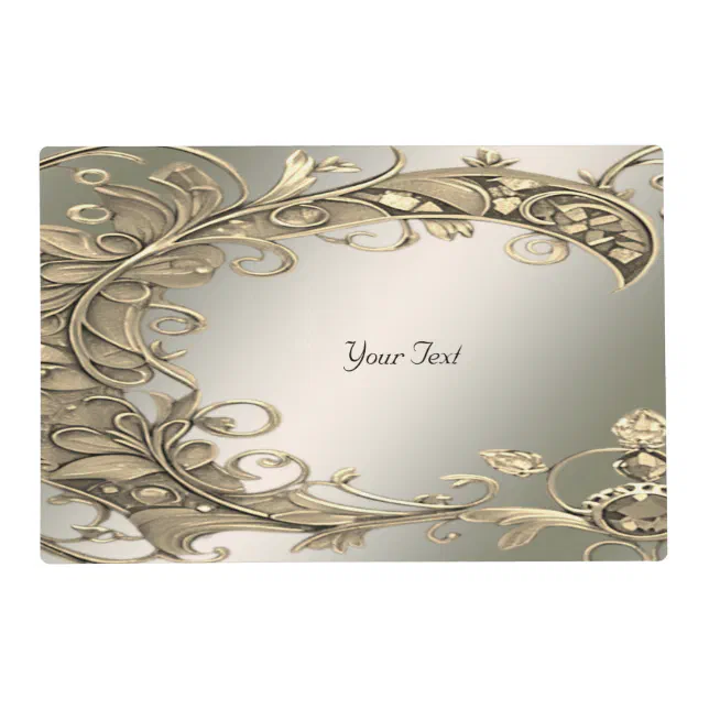 Paper Mat Classy Elegant Modern Gold Decorative Paper Placemat | Zazzle