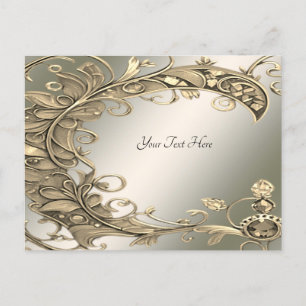 Elegant Modern Gold Decorative Postcard