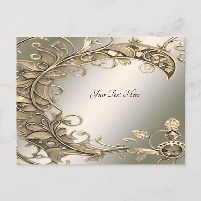 Elegant Modern Gold Decorative Postcard (Front)