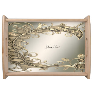 Elegant Modern Gold Decorative Serving Tray