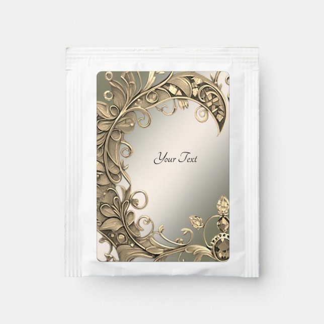 Elegant Modern Gold Decorative Tea Bag Drink Mix (Front)