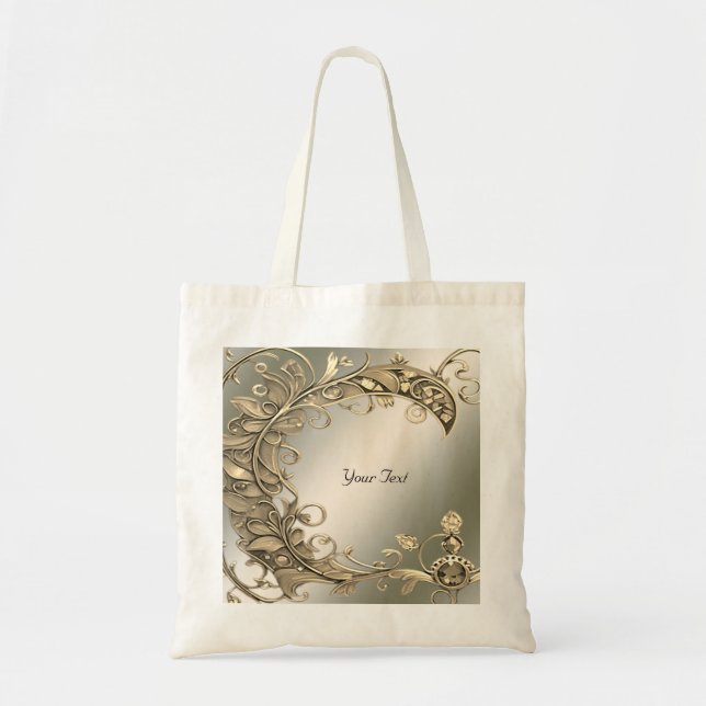 Elegant Modern Gold Decorative Tote Bag (Front)