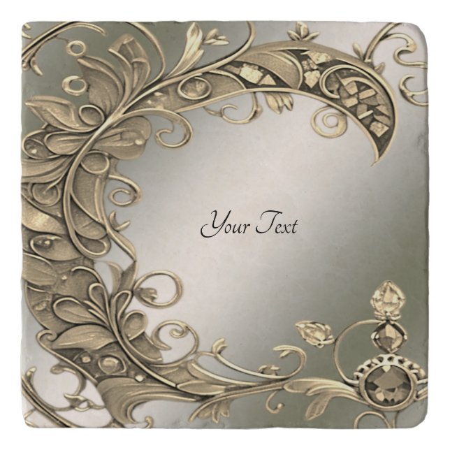 Elegant Modern Gold Decorative Trivet (Front)