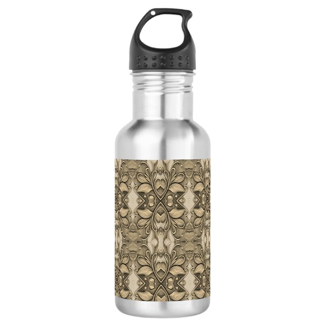 Elegant Modern Gold Decorative Water Bottle (Front)