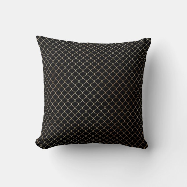 Elegant Modern Gold Fence Chain Pattern | Throw Pillow (Front)