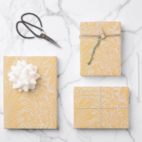 Elegant Modern Gold Floral Pattern Wrapping Paper Sheets