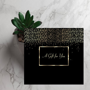 Elegant Modern Gold Frame, Confetti Discount Card