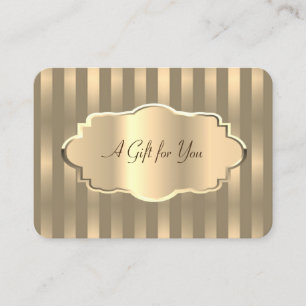 Elegant Modern Gold Frame, Striped Discount Card