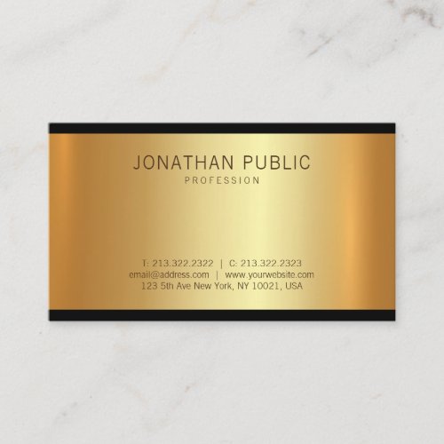 Elegant Modern Gold Glamour Professional Unique Business Card
