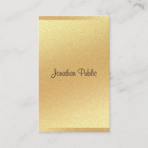 Elegant Modern Gold Glitter Calligraphy Script Business Card