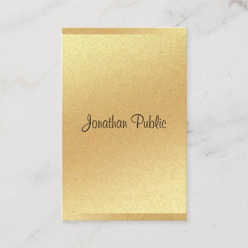 Elegant Modern Gold Glitter Handwritten Script Business Card