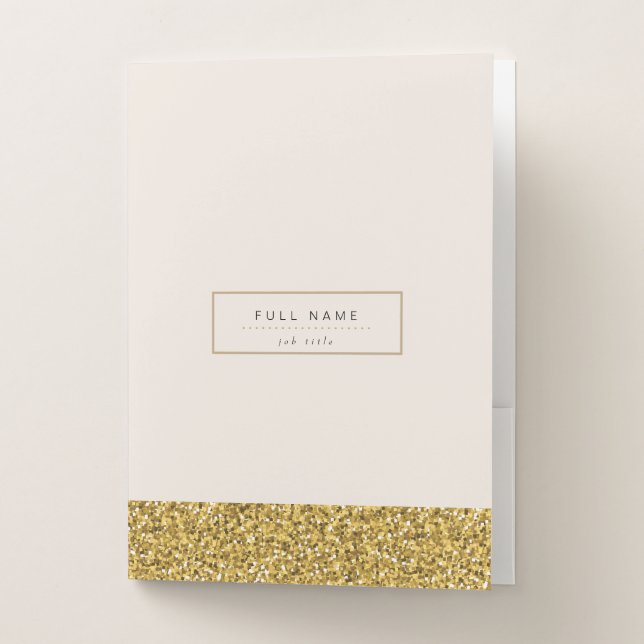 Elegant Modern Gold Glitter Sparking Trendy Pocket Folder (Front)