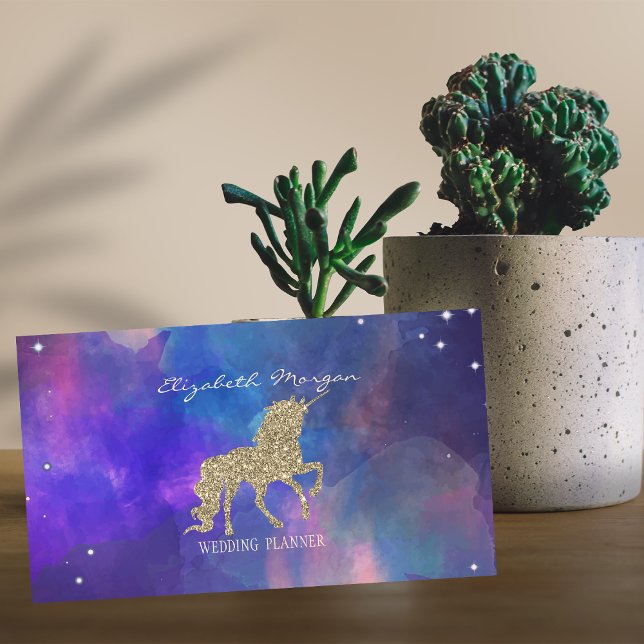 Elegant Modern,Gold Glitter Unicorn Paint Splash Business Card (Creator Uploaded)