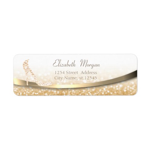 Elegant Modern Gold  Glittery BokehHigh Heels Label