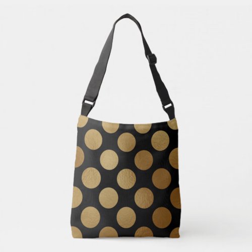 Elegant Modern Gold Gradient Polka Dots Pattern  Crossbody Bag
