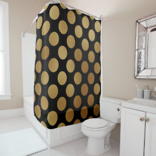 Elegant Modern Gold Gradient Polka Dots Pattern   Shower Curtain