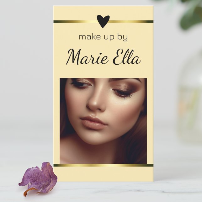 Elegant Modern Gold Heart Photo QR Code Template  Business Card (Creator Uploaded)