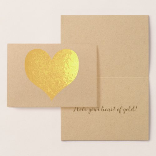 Elegant Modern Gold Heart Valentines Day Foil Card