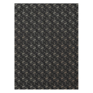 Elegant Modern Gold Hearts and Keys Pattern Tablecloth