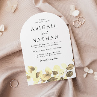Elegant Modern Gold Leaf Wedding Arch Invitation