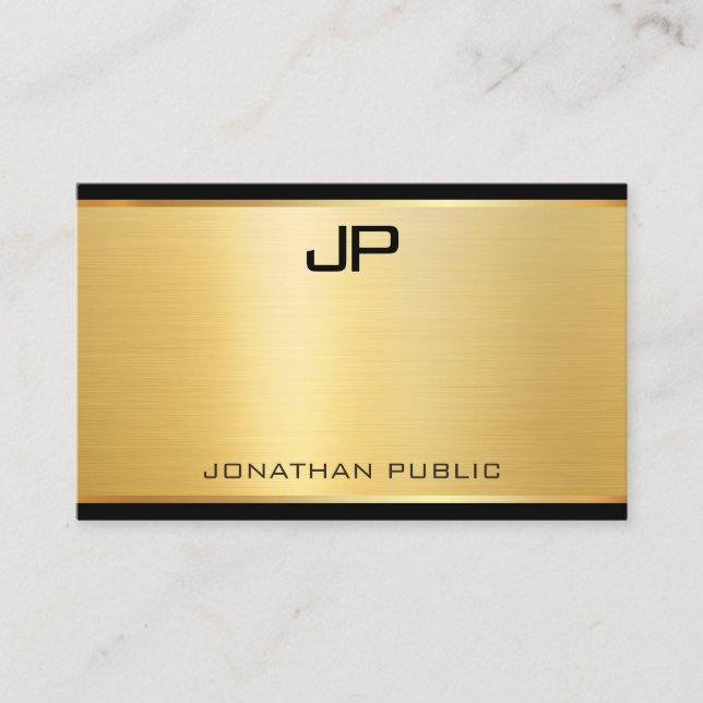 Elegant Modern Gold Look Luxury Glamour Template Business Card (Front)