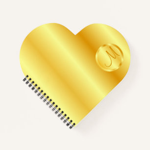 Elegant Modern Gold Look Monogram Template Notebook