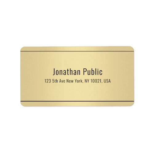 Elegant Modern Gold Look Simple Template Address Label