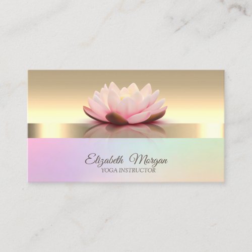 Elegant Modern Gold Lotus Flower Yoga Instructor Business Card