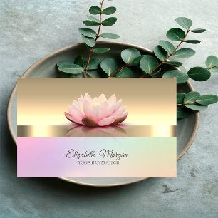 Elegant Modern Gold Lotus Flower Yoga Instructor Business Card