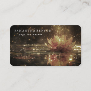 Elegant Modern Gold Lotus Logo Stylish Copper  Business Card