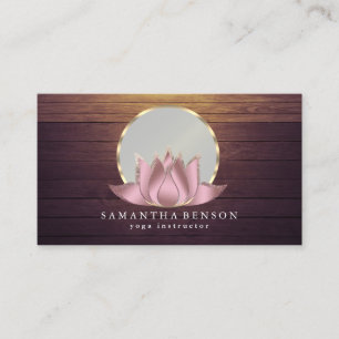 Elegant Modern Gold Lotus Logo Stylish Copper  Business Card
