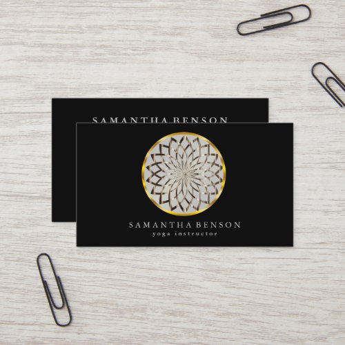 Elegant Modern Gold Lotus Logo Stylish Copper  Business Card