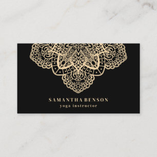 Elegant Modern Gold Lotus Logo Stylish Copper  Business Card