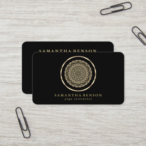 Elegant Modern Gold Lotus Logo Stylish Copper Business Card