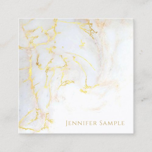 Elegant Modern Gold Marble Professional Template Square Business Card
